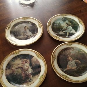 Set of 4 Lenox China Plates.."Garden Songs of Innocence"